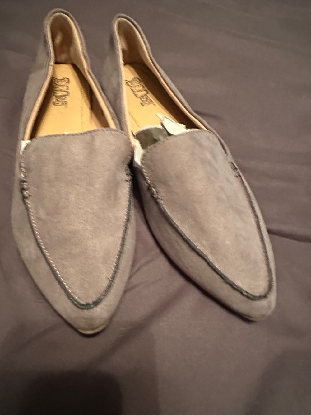 NEW** Gray Suede Slip-On Loafers Sz 9.5